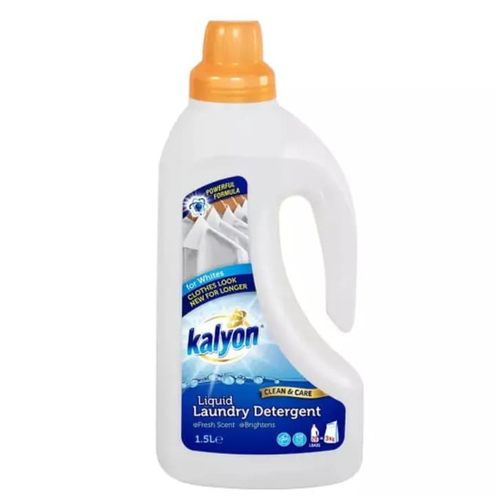 Kalyon Liquid Laundry Detergent Powerful Formula For Whites Clean & Care 1.5L