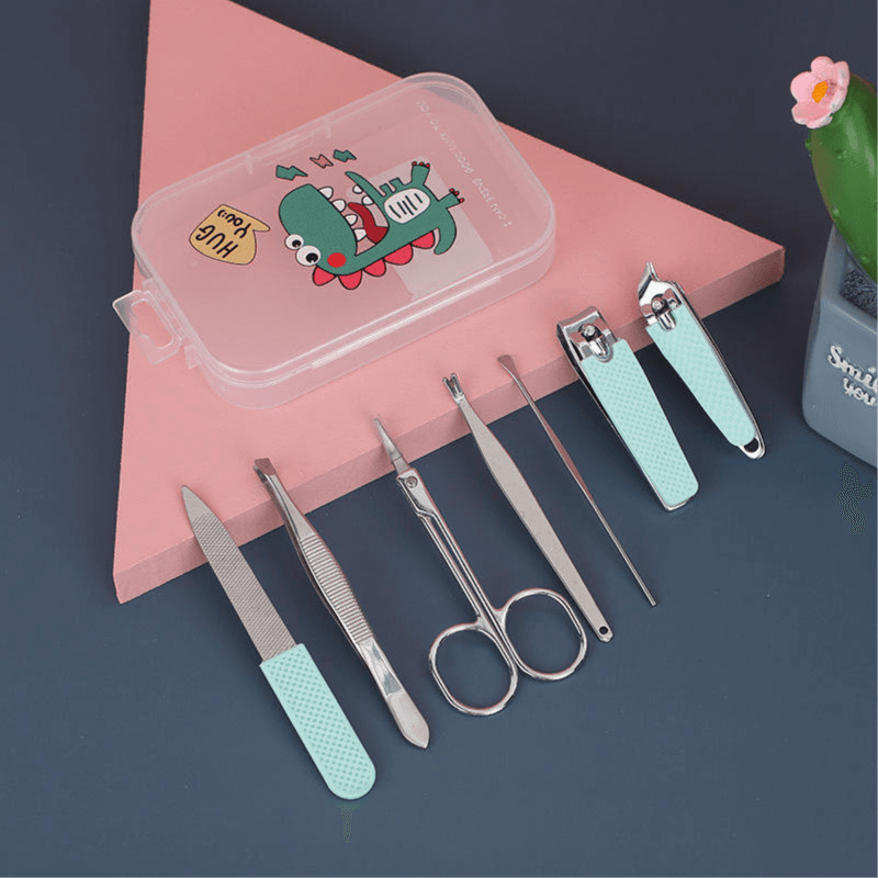 Cute 7 Pieces Manicure Set Kid Nail Scissors Set Hug You