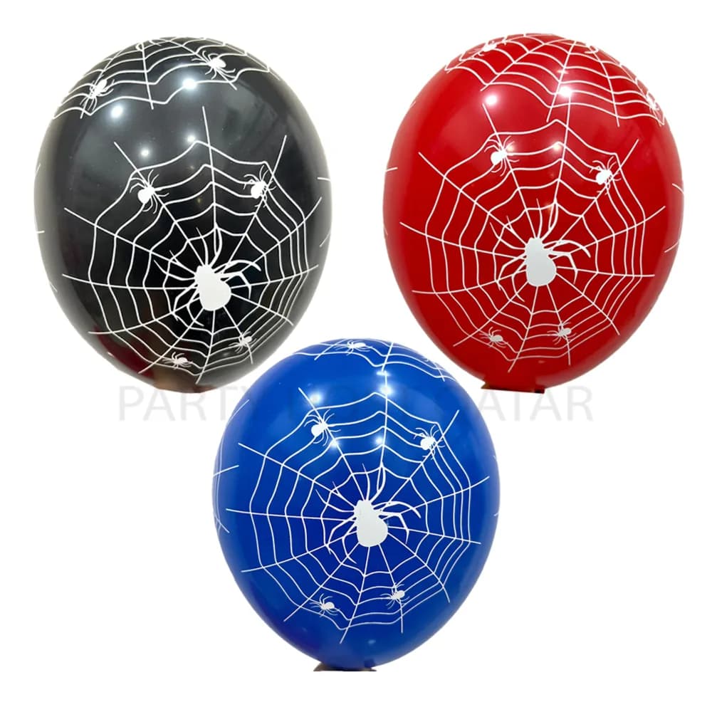 Spiderman Web Print (Red , Blue , Black) Helium Balloon(15Qr Each Balloon)