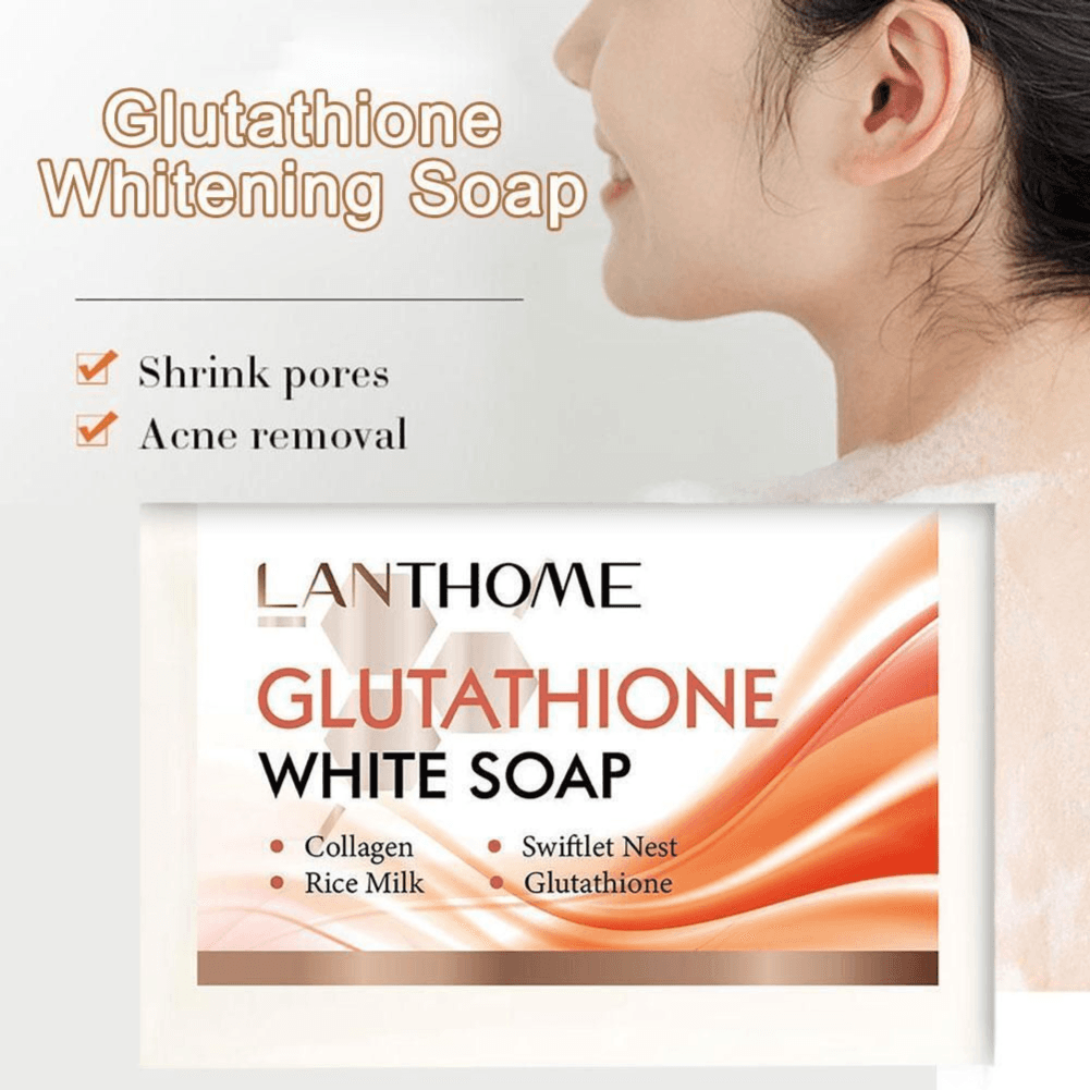 Lanthome Glutathione White Soap - Lanthome Glutathione Whitening Soap Face Skin Brighten Body Reduce Wrinkles Freckles Remove Dark Spots Original Cleansing