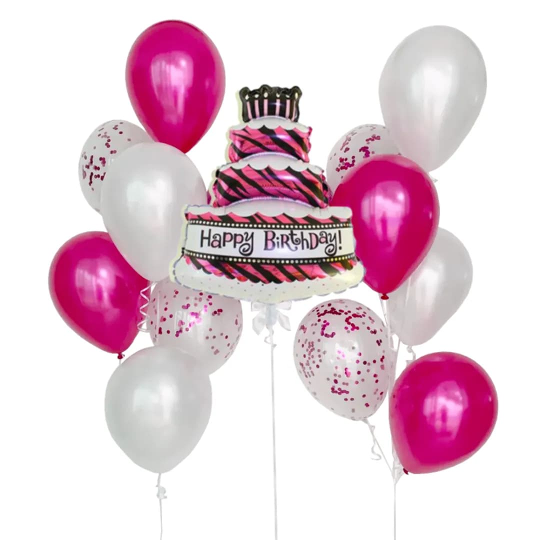 Pink Cake Balloon Set