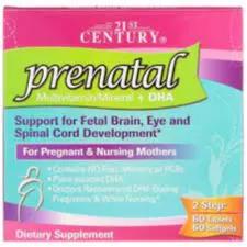 21 Century Prenatal Multivitamin And Mineral+dha 60 Tablets + 60 Softgel