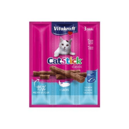 Vitakraft Cat Stick Treats With Mini Salmon 18G