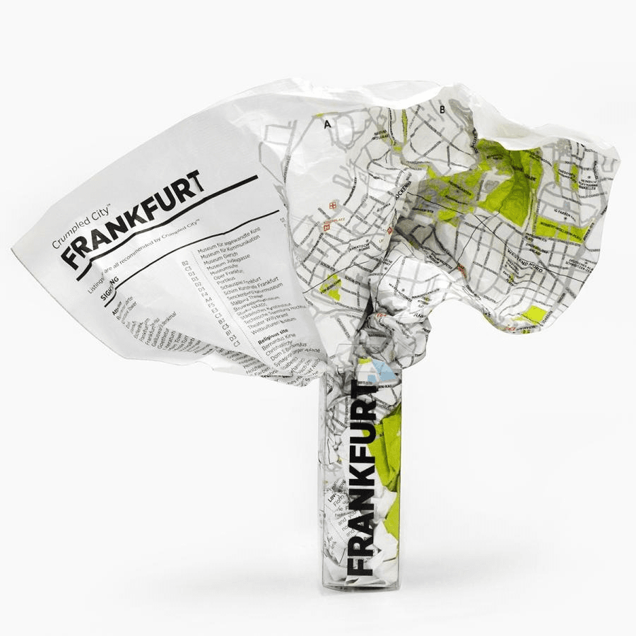 Crumpled City Map Frankfurt