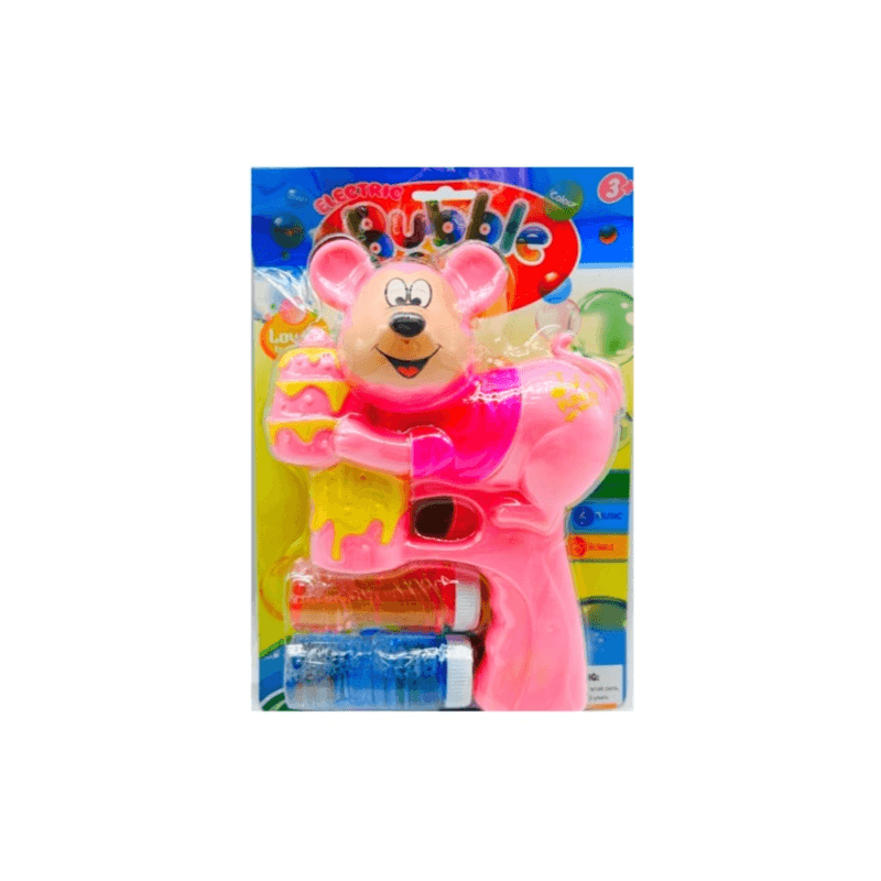 Mickey Mouse Light And Musical Bubble Gun With Two Soap Boxes Pink Colour - 11081