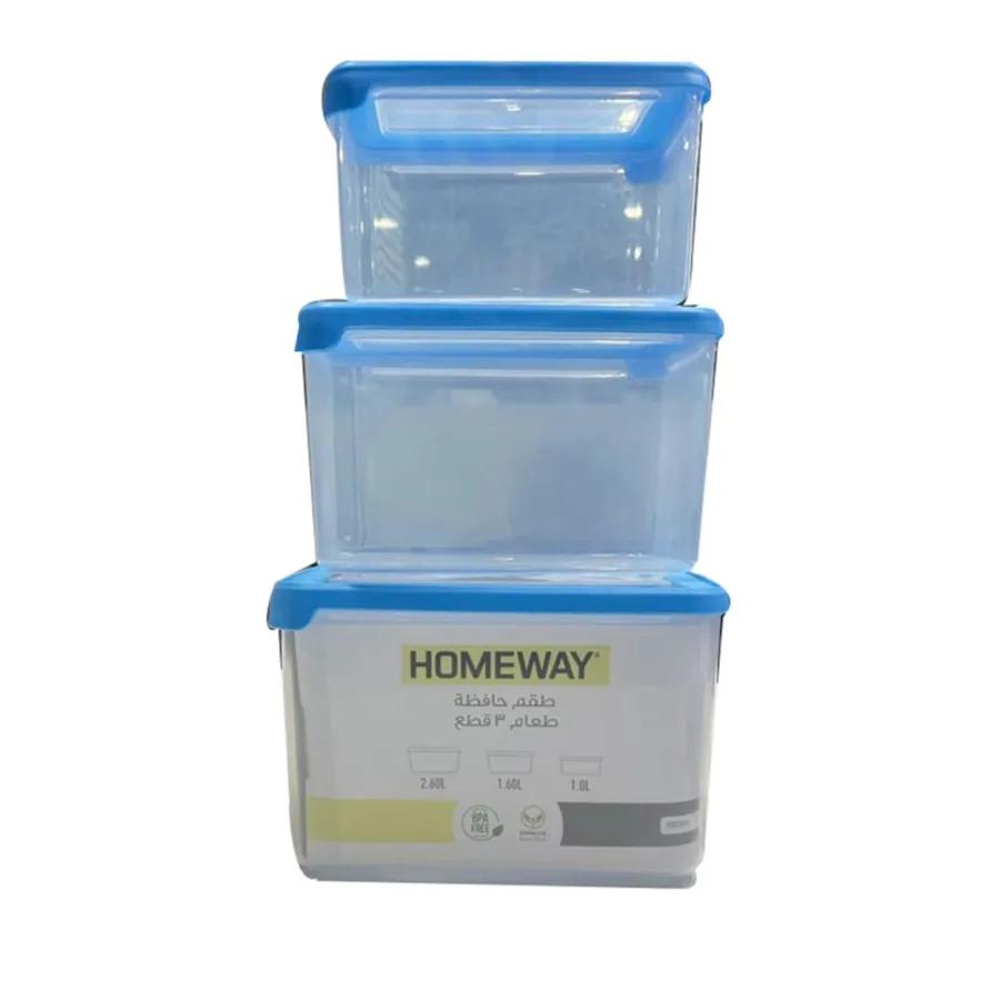 Homeway 3 Pieces Food Container Hw2074 1ltr 1.60ltr 2.60ltr