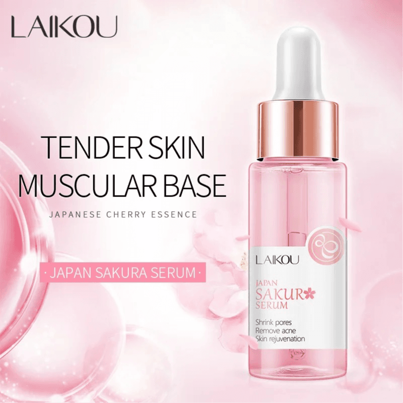 Sakura Face Fluid Essence Moisturizing Skin Shining Cherry Blossom Hyaluronic Acid Serum Essence Shrink Pores Tightening Skin Face Solution