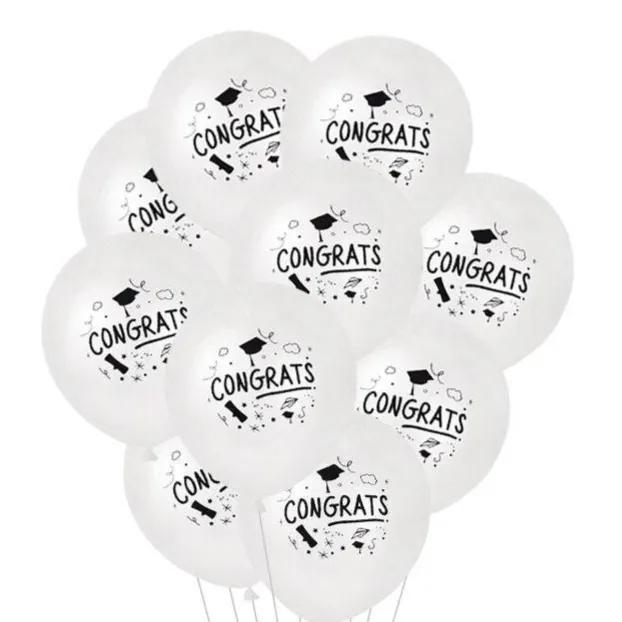 White Graduation Helium Balloon