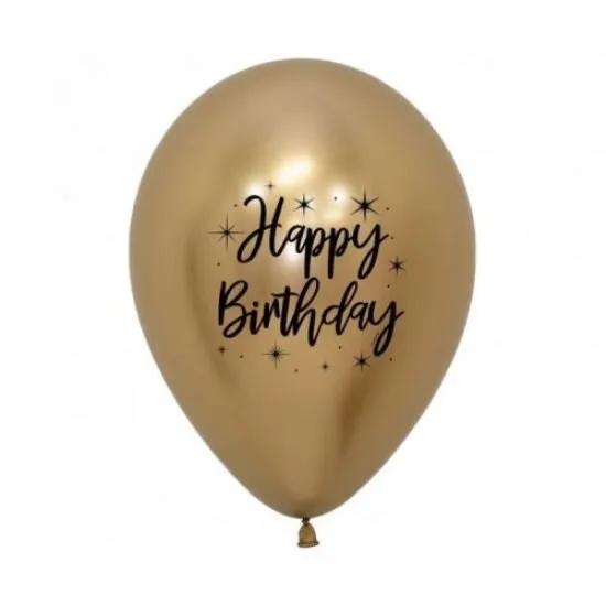 Happy Birthday Metalic Balloon (Gold)