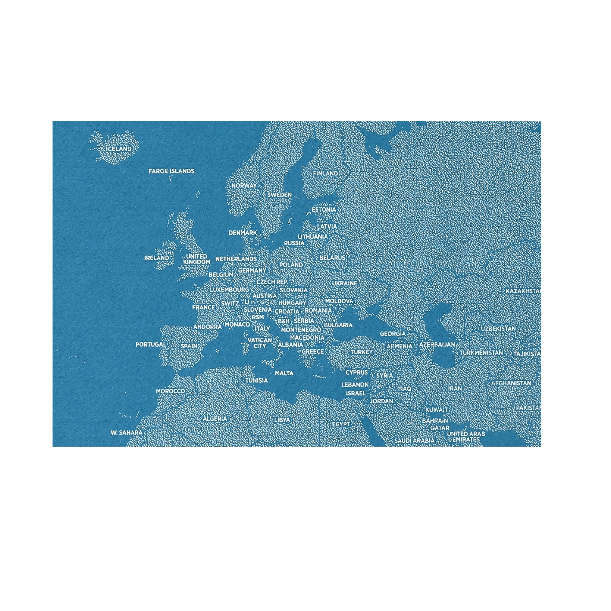 Pinnable Map By Countries Light Blue