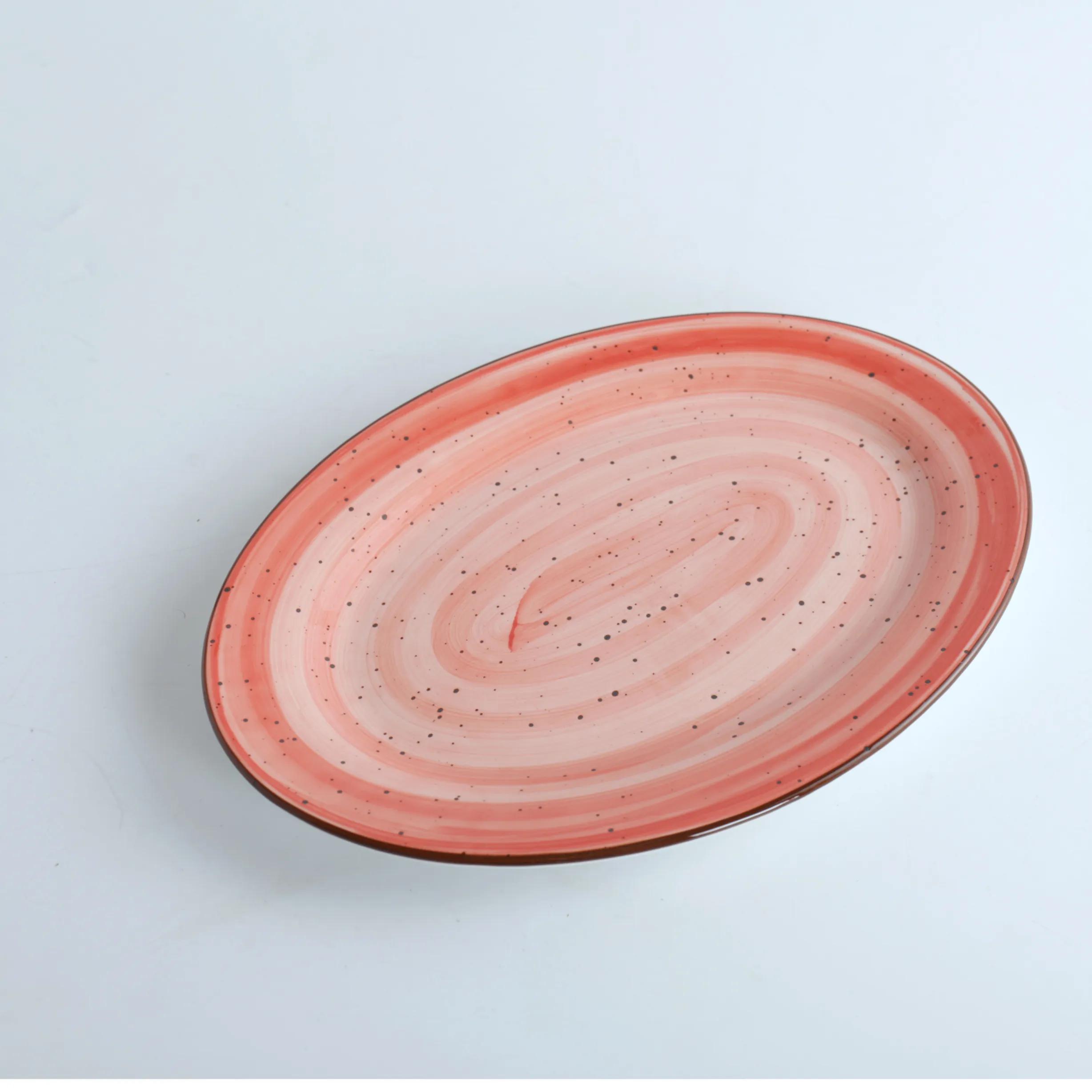 08-052Dr H.P Deco. Red / Oval Plate 12" / 30Cm / 08-052 - 6251882027263