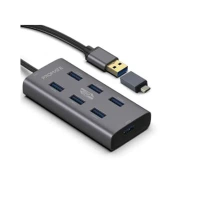 Promote 7 USB 3.0 Ports Aluminum Alloy USB Hub With Dual Input