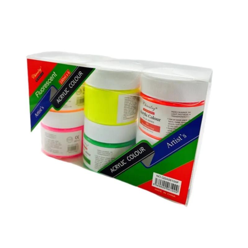 Chivalry Fluorescent Acrylic Colour 100mlx6 - 12050