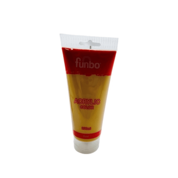 Funbo Acrylic Tube Gold Colour 200ml - 11588