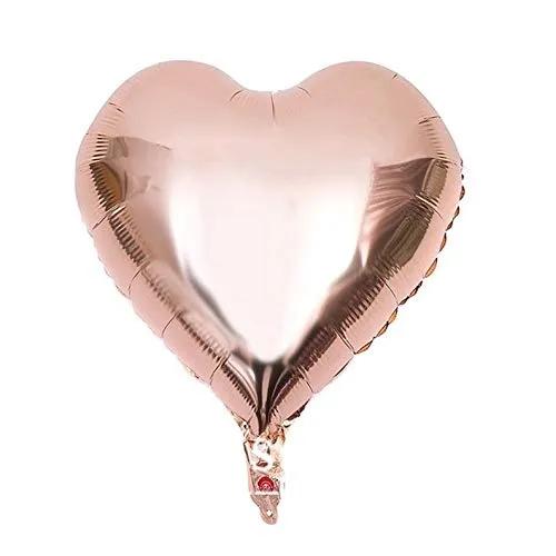 18" Heart Rose Gold With Helium