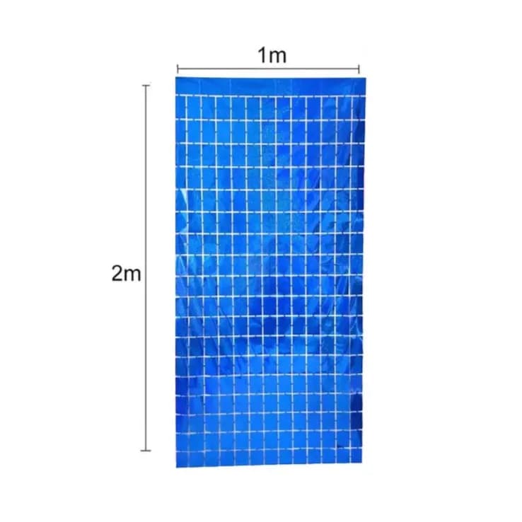 Foil Curtain Square Design Blue