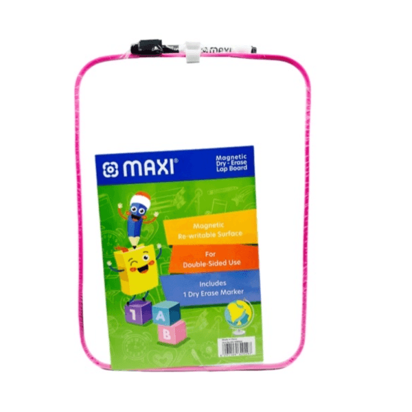 Maxi A4 Double Side Magnetic White Board With Marker Pen And Magnetic Eraser Pink Colour - 11801