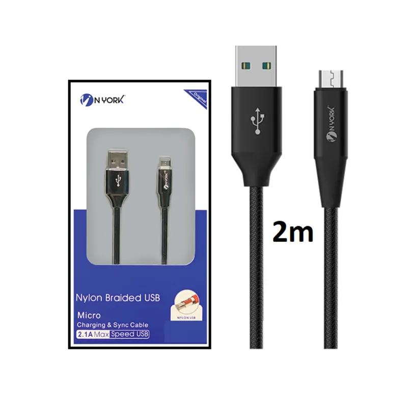 Nyork Nylon USB To Micro Charging Cable 2m