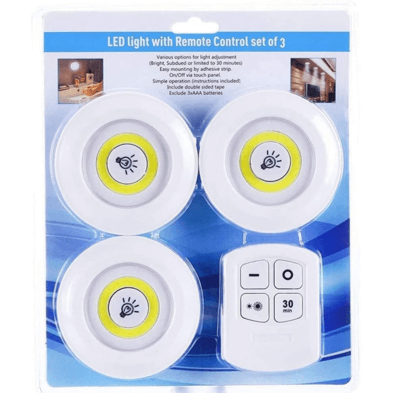 Led Light With Remote Control Set Of 3