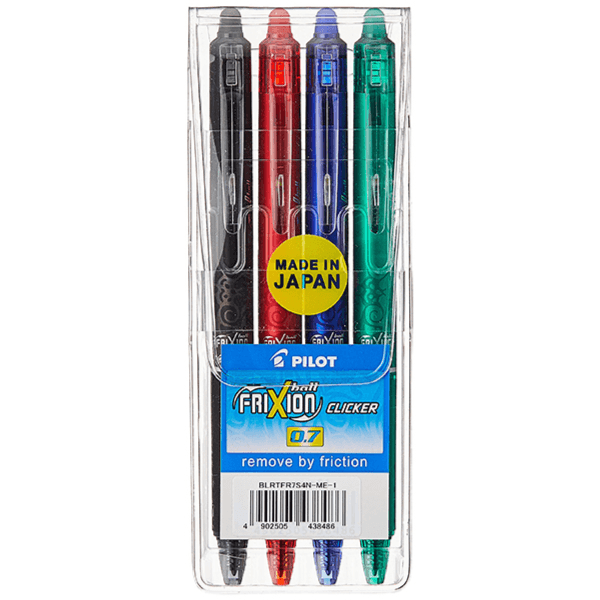 Pilot Frixion Clicker Ball Pen 0.7Mm Pack Of 4 (Pnpt16)