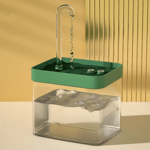 Usb Powered Transparent Cat Water Fountain Green 1.5Ltr