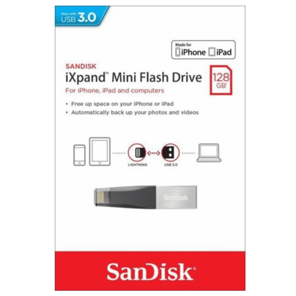 Sandisk Ixpand Lightning To Usb 3.0 Flash Drive 128gb