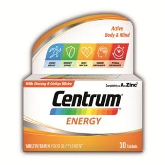 Centrum Energy With Ginseng & Ginkgo Biloba 30 Tablets