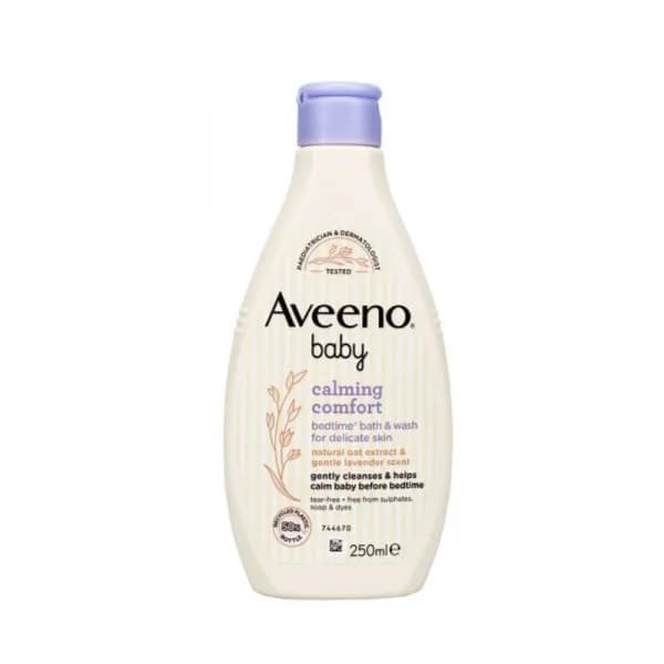 Aveeno Baby Calming Comfort Bedtime Bath & Wash For Delicate Time With Gentle Lavender Scent 250ml