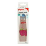 Pigeon Peristaltic Nipple Plastic Decorated Bottle M (Medium Flow)  4-5 Months Slim Neck 240ml Code: PA00414