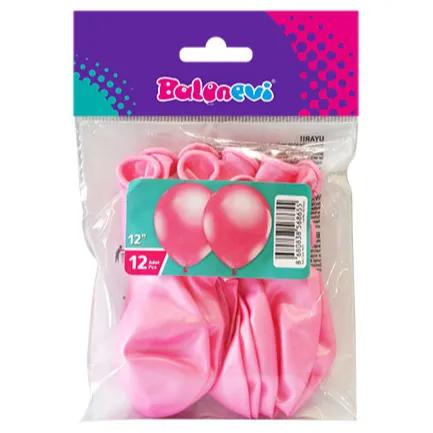 12" Metallic Pink 12 Pieces Per Pack