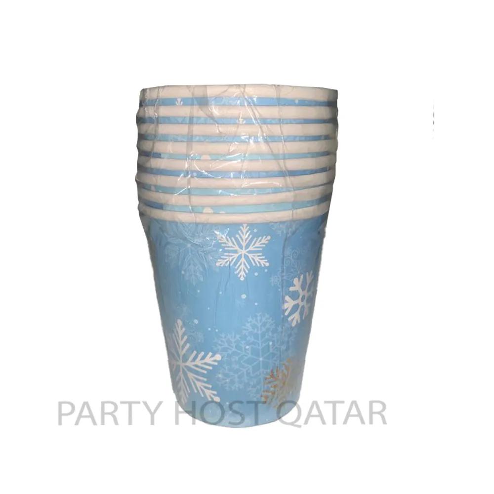 Snow Flakes Paper Cups 8pcs