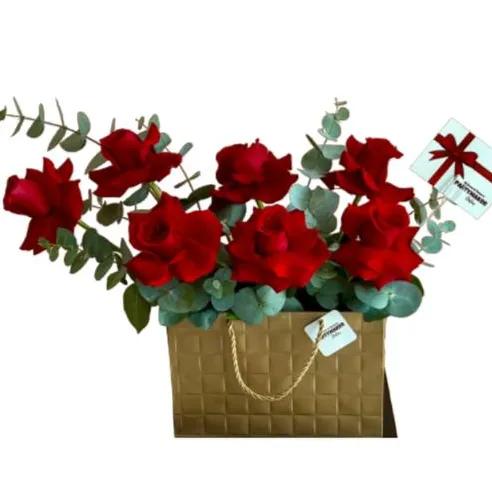 Flower Arrangement In A Cartoon Bag E