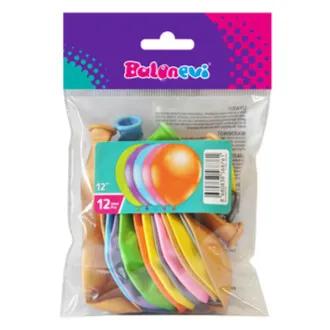 12" Balloon Metallic Mixed Color 12 Pieces Per Pack