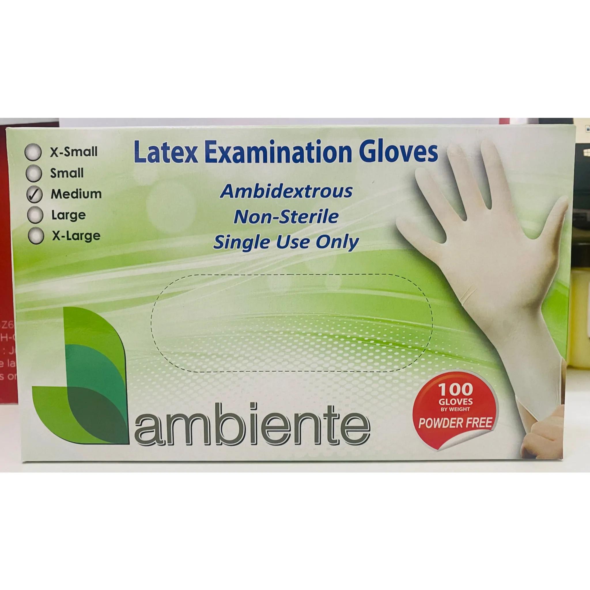 Latex Gloves Powder Free Medium 100's