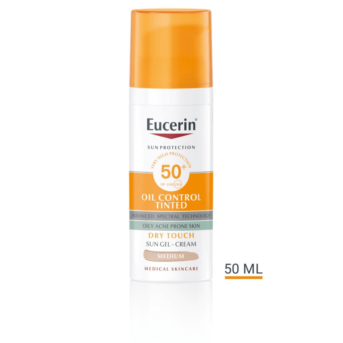 Eucerin Oil Control Tinted Sun Gel Cream Dry Touch medium