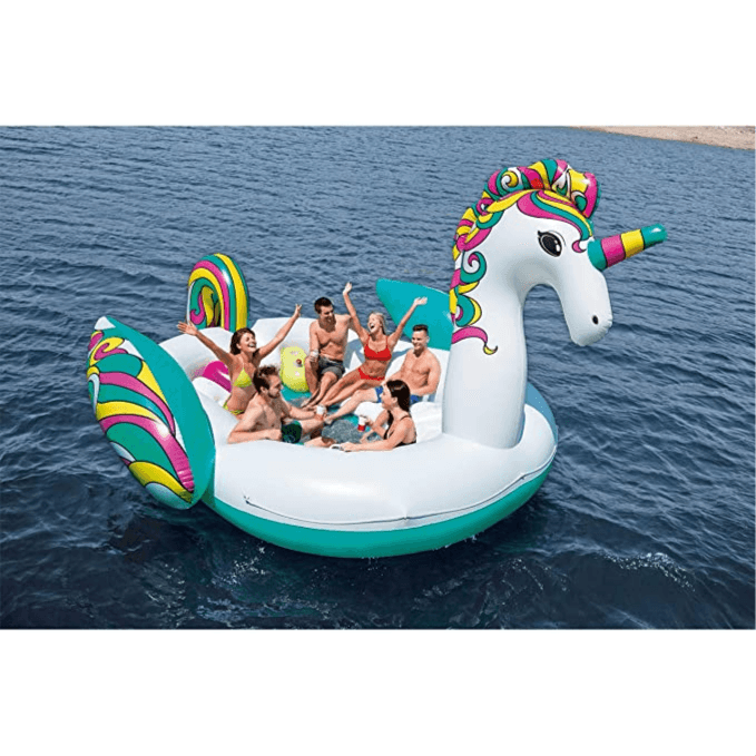 H2OGo Bestway - Bestway Giant Unicorn Party Island + Intex Pump 66638