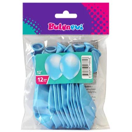 12" Metallic Light Blue 12 Pieces Per Pack