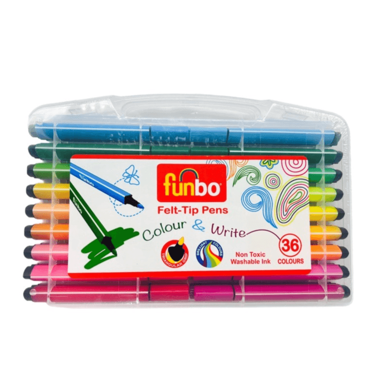 Funbo Felt Tip Colour Pens 36 Washable Colours - 11013