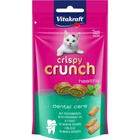 Vitakraft Cat Treat Crispy Crunch Healthy Dental Care With Pepperment Oil 60g