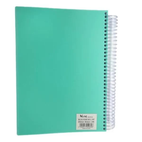 Blog University 5 Subject Ruled Notebook A4 Size 200 Sheets Turquoise Green Colour - 10831