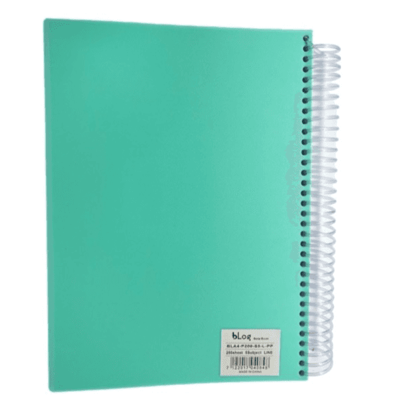 Blog University 5 Subject Ruled Notebook A4 Size 200 Sheets Turquoise Green Colour - 10831