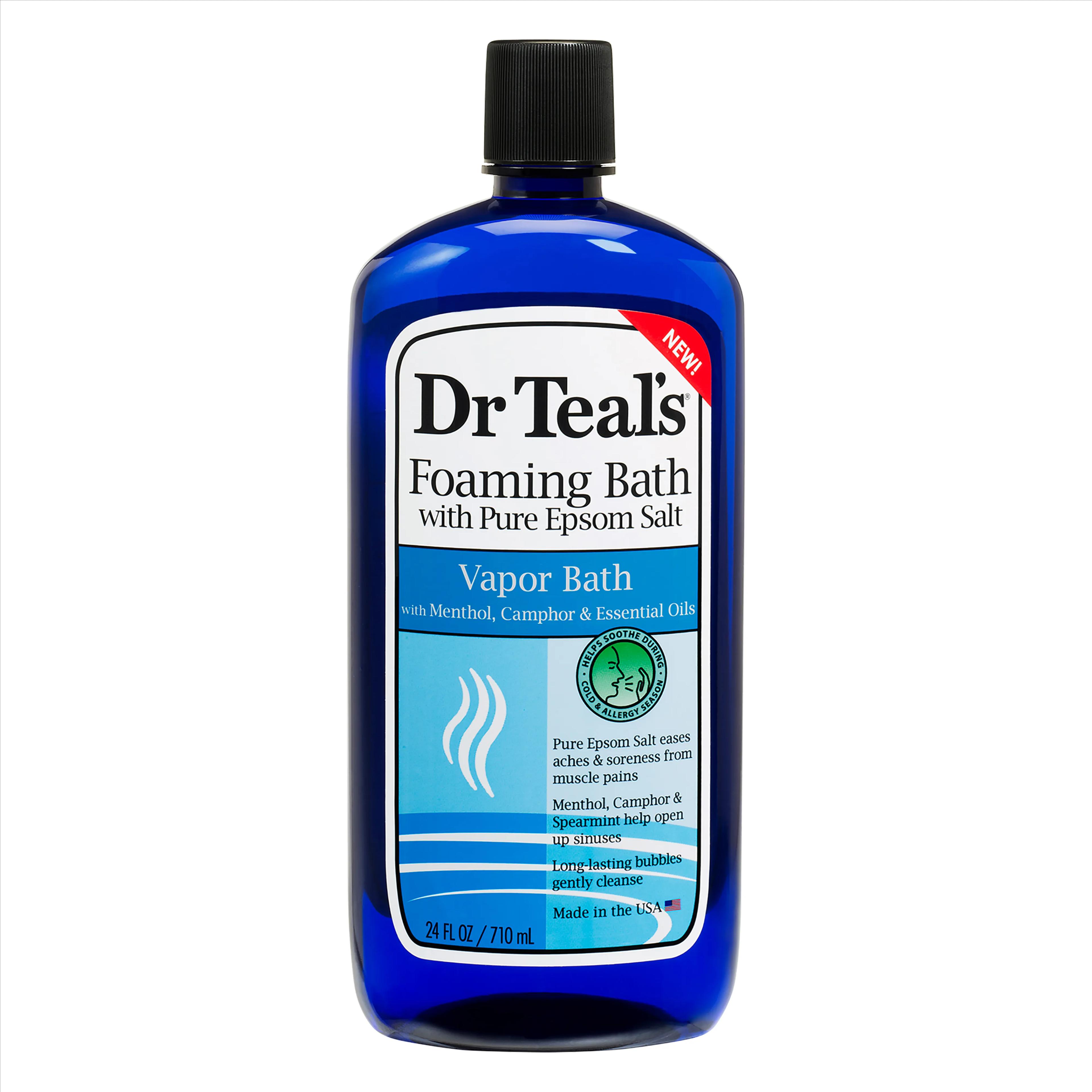 Dr Teal's Foaming Bath With Pure Epsom Salt Vapor Bath With Menthol Camphor & Essential Oils 710ml