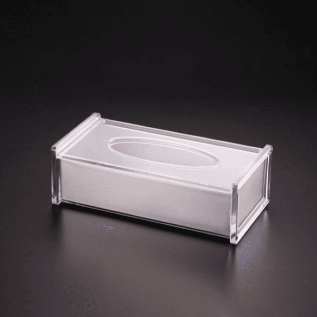 Acrylic Injection Tissue Silver Bottom-27x14x9 Cm-02-811