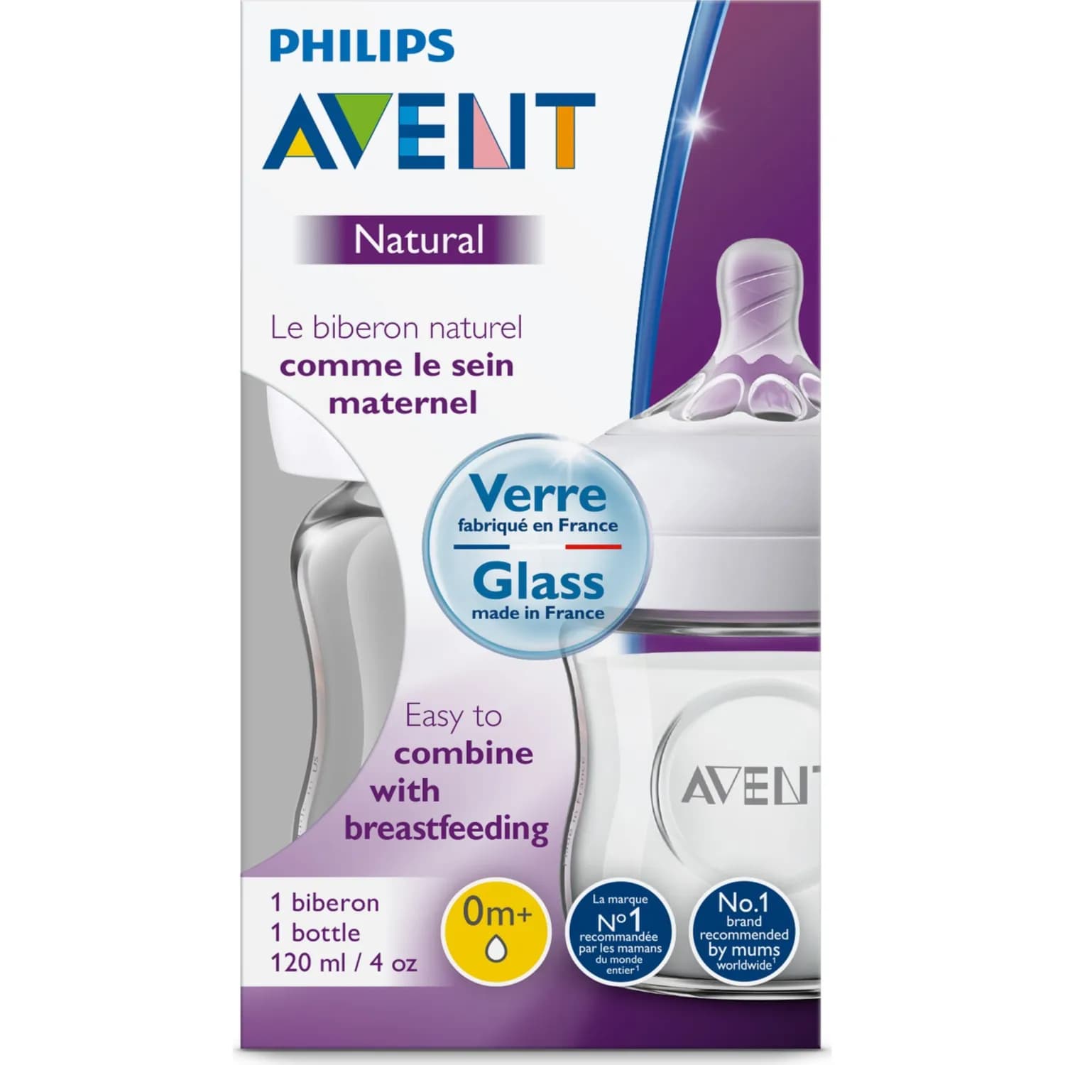 Philips Avent Natural Glass Baby Bottle 120ml