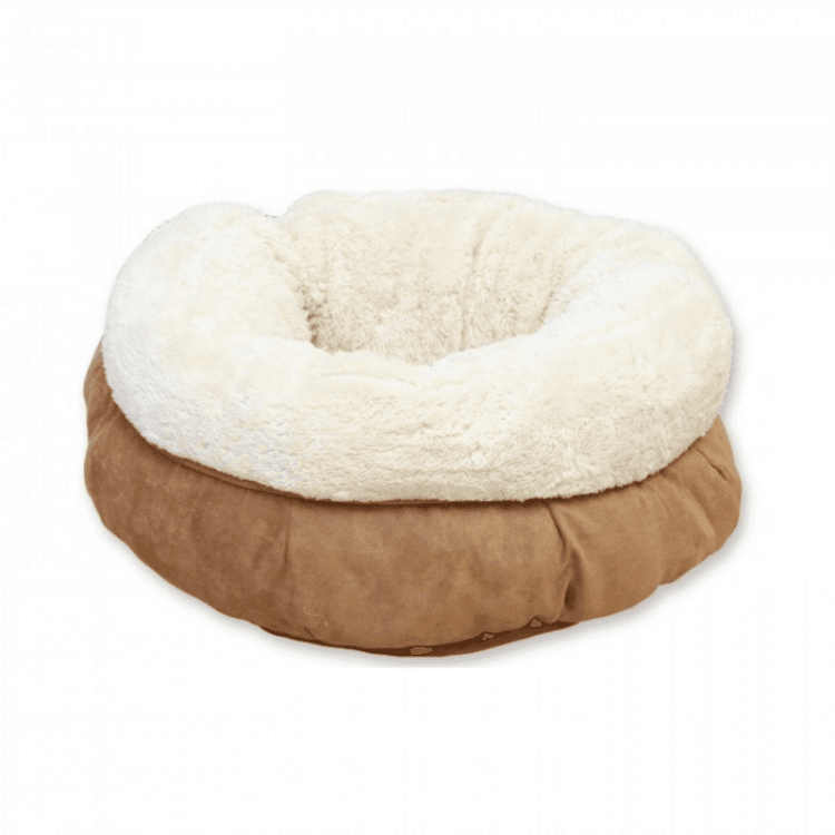 Lambswool Donut Cat Bed - Tan