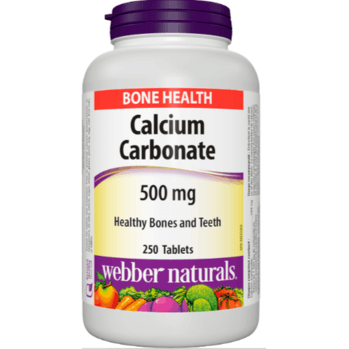 Webber Naturals Calcium Carbonate 500Mg 250 Tabs Bone Health