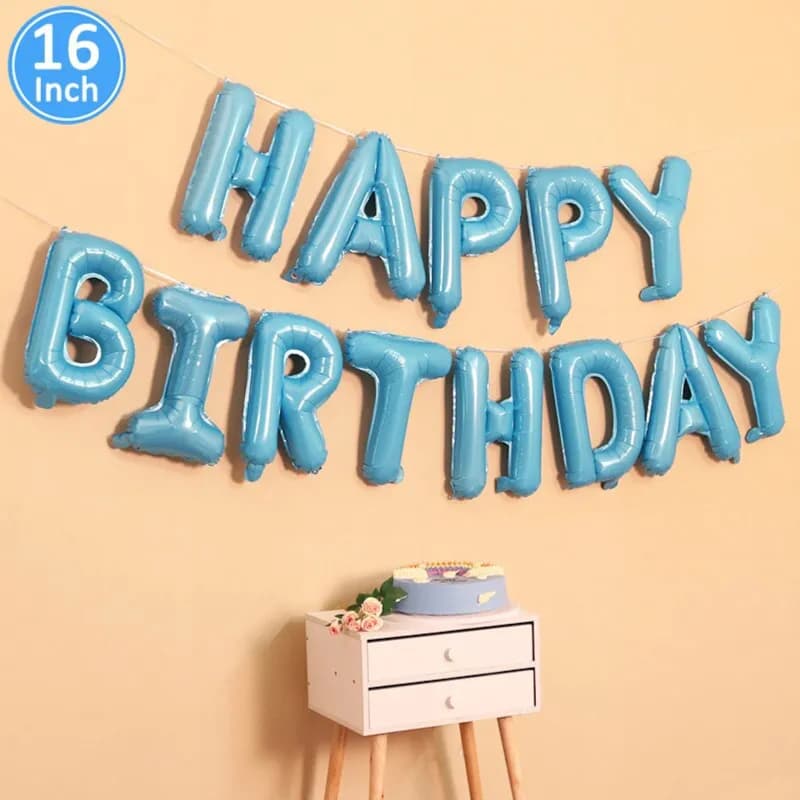 Happy Birthday Light Blue 16" Foil Balloon