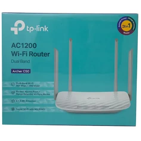 TP-Link Dual Band Wi-Fi Router Archer C50 3in1 AC1200 White