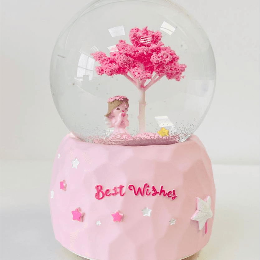 Angel With Heart Under The Tree Crystal Ball