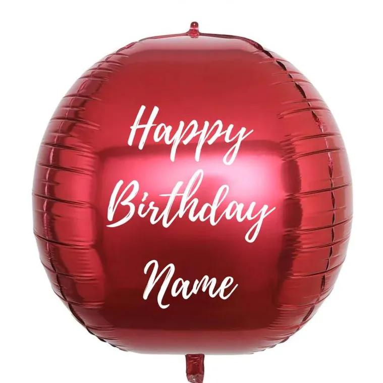 4D Maroon Hbd Customized Balloon